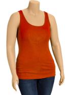 Old Navy Womens Plus Perfect Rib Knit Tanks - Darling Clementine
