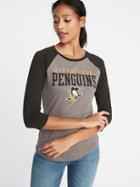 Old Navy Womens Nhl Team-graphic Raglan Tee For Women Pittsburgh Penguins Size Xl