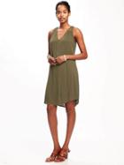 Old Navy Crochet Strap V Neck Shift Dress For Women - I Think Olive