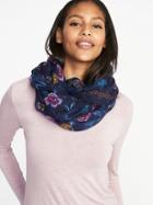 Old Navy Womens Printed Gauze Scarf For Women Navy Floral Size One Size