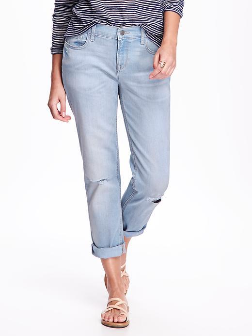 Old Navy Boyfriend Mid Rise Straight Jeans For Women - Muir Woods