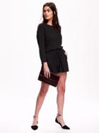 Old Navy Long Sleeve Tie Front Romper - Black
