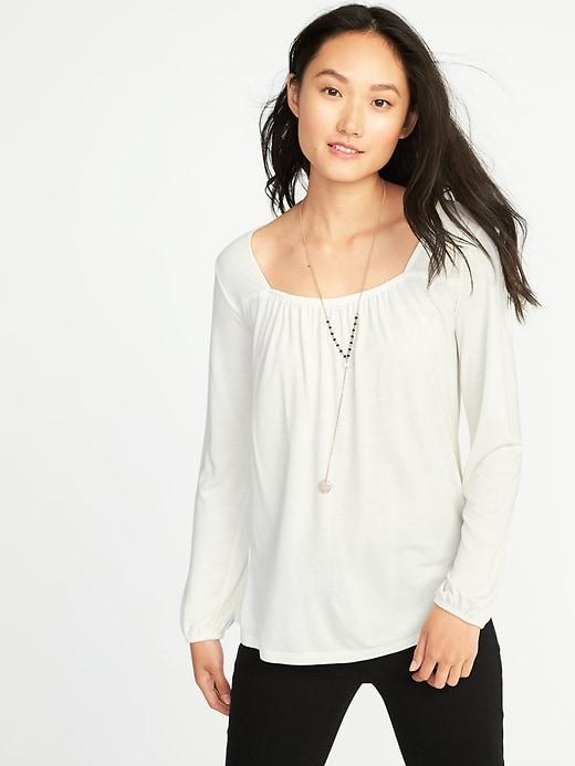 Old Navy Womens Relaxed Boho Top For Women Creme De La Creme Size Xxl