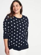 Old Navy Womens Polka-dot Crew-neck Plus-size Sweater Navy Dots Size 1x