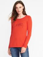 Old Navy Classic Graphic Crew Neck Sweater For Women - Sea Anemone