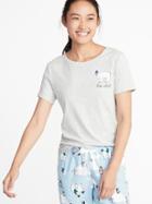 Old Navy Womens Everywear Holiday-graphic Tee For Women Let';s Chill Size L