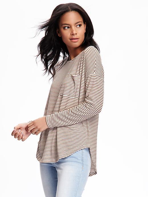 Old Navy Sweater Knit Pullover For Women - Olive Stripe