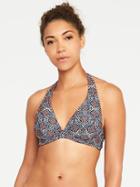 Old Navy Womens Underwire Halter Swim Top For Women Blue Geometric Size S