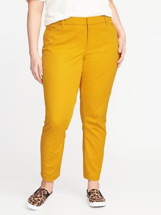 Old Navy Womens Mid-rise Smooth & Slim Plus-size Pixie Pants Squash Size 16