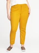 Old Navy Womens Mid-rise Smooth & Slim Plus-size Pixie Pants Squash Size 16