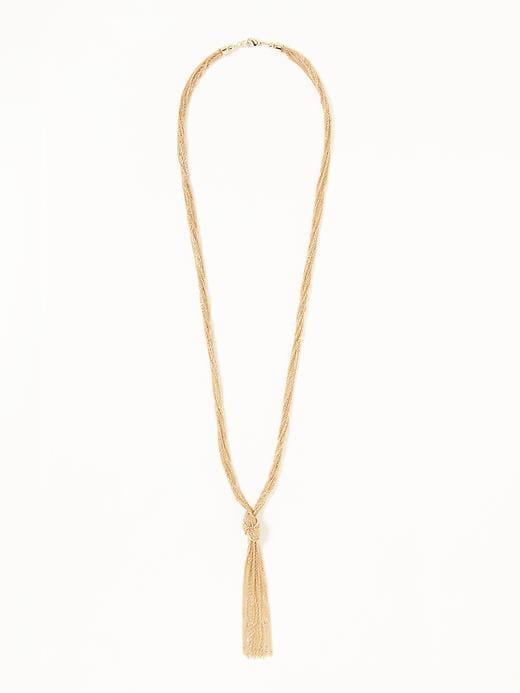 Old Navy Womens Knotted Multi-strand Chain Necklace For Women Gold Size One Size
