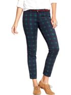 Womens The Pixie Ankle Pants Size 0 Regular - Blue/green Plaid