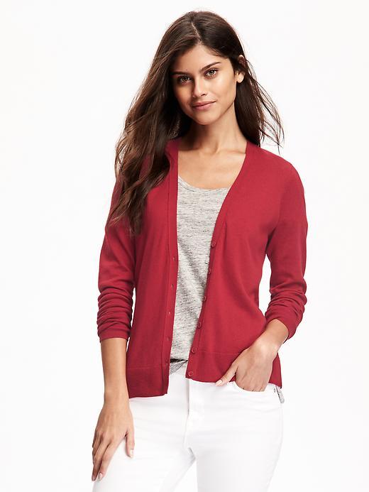 Old Navy V Neck Cotton Blend Cardi For Women - At The Reddy Polyester
