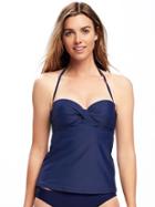 Old Navy Womens Twist-front  Bandeau Tankini Top For Women Night Flight Size Xs