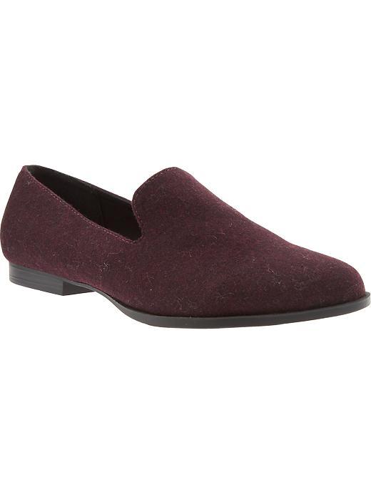 Old Navy Felted Wool Smoking Flat Size 10 - Crimson Red Heather