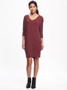 Old Navy Jersey Knit Shift Dress For Women - Dark Red