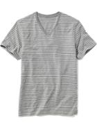 Old Navy Striped V Neck Tee For Men - Heather Gray