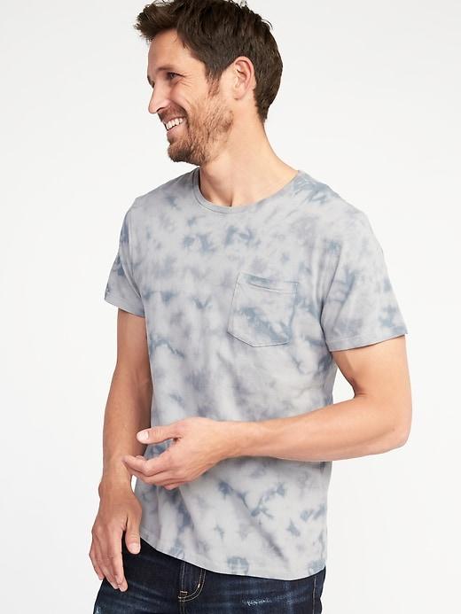 Old Navy Mens Tie-dye Pocket Tee For Men Grayscale Size Xxxl