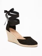 Faux-suede Espadrille Wedges For Women