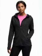 Old Navy Go Dry Tech Fleece Full Zip Hoodie For Women - Black