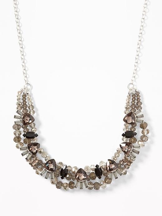 Old Navy  Faux-gem Statement Necklace For Women Silver Size One Size