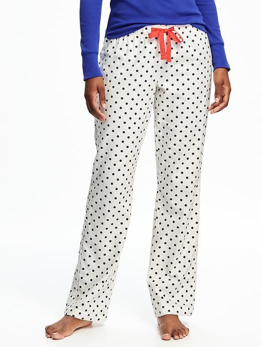 Old Navy Flannel Drawstring Sleep Pants For Women - Polka Dot