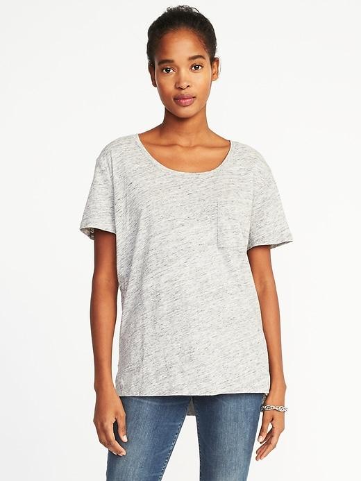 Old Navy Womens Boyfriend Scoop-neck Tee For Women Heather Gray Size Xl