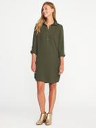 Old Navy Womens Twill Button-front Shirt Dress For Women About Thyme Size Xs
