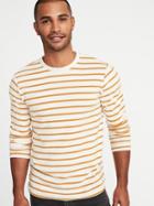 Old Navy Mens Striped Plush-knit Built-in Flex Tee For Men Creme De La Creme Size Xxl