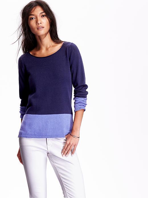 Old Navy Classic Lightweight Sweater Size L Tall - Flower Bunch Blue