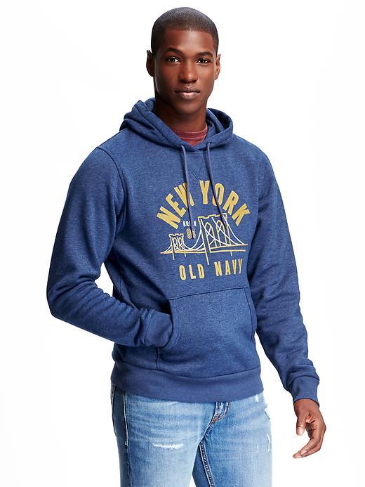 Old Navy Hooded Graphic Popover Fleece Sweatshirt - Night Flight