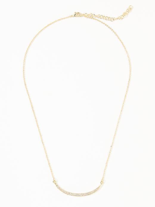 Old Navy Pav Crescent Chain Necklace For Women - Gold