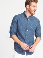 Old Navy Mens Regular-fit Built-in Flex Classic Shirt For Men Leaf Print Size Xl
