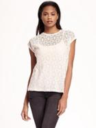 Old Navy Relaxed Lace Front Top For Women - Creme De La Creme