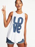 Old Navy Womens High-neck Graphic Swing Tank For Women Love Size S