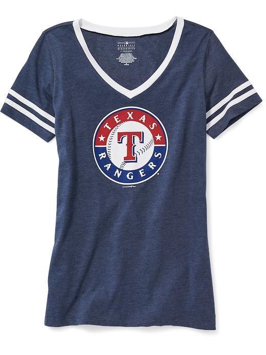 Old Navy Womens Mlb Team-graphic V-neck Tee For Women Texas Rangers Size L