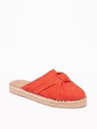 Knotted Faux-suede Slide Espadrilles For Women