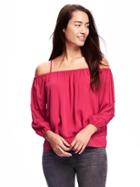 Old Navy Off The Shoulder Swing Top For Women - Pink Tangiers