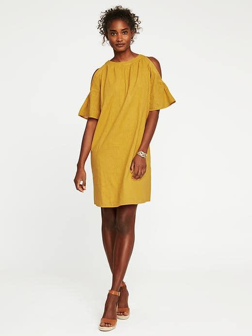 Old Navy Cold Shoulder Shift Dress For Women - Golden Opportunity