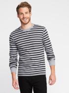 Old Navy Striped Soft Washed Built In Flex Thermal Tee For Men - Heather Gray
