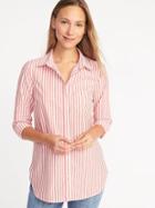 Old Navy Womens Classic Relaxed Striped Tunic For Women Peach/white Stripe Size L