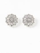 Old Navy Crystal Burst Stud Earrings For Women - Silver