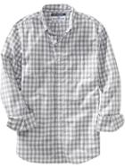 Old Navy Mens Everyday Classic Slim Fit Shirts - Grey Gingham