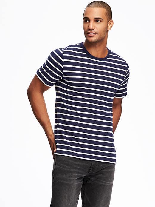 Old Navy Linen Blend Crew Neck Tee For Men - Mariner Blue