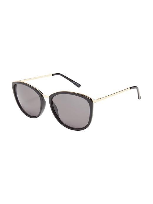 Old Navy Womens Mixed-material Sunglasses For Women Black Size One Size
