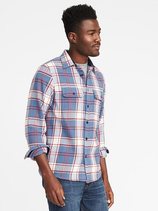 Old Navy Mens Plaid Flannel Shirt Jacket For Men Robbie Red Size S