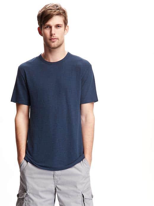 Old Navy Linen Blend Crew Neck Tee For Men - The New Navy