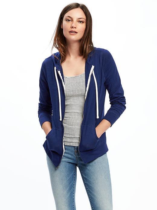Old Navy Relaxed Lightweight Full Zip Hoodie For Women - Night Flight