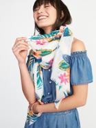 Old Navy Womens Lightweight Printed Scarf For Women Tropical Escape Size One Size