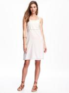 Old Navy Gauze Crepe Trapeze Dress For Women - Creme De La Creme